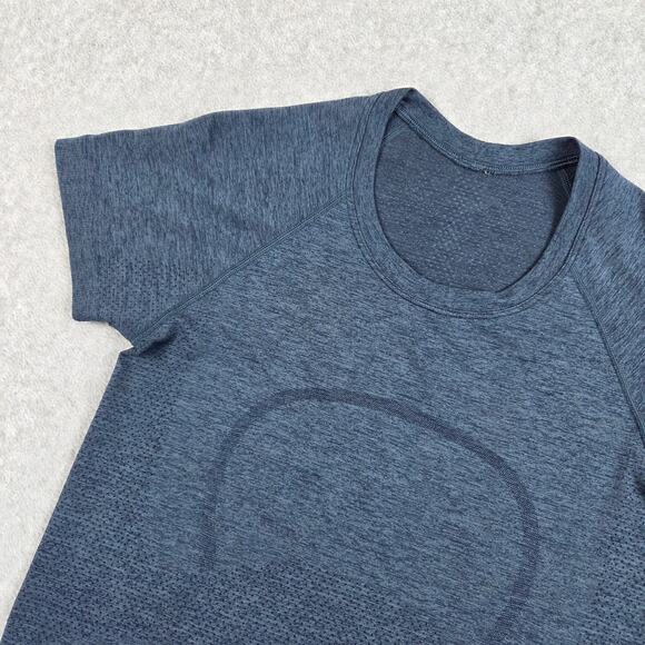 Lululemon Womens 6 Swiftly Tech Dark Heather Blue Short Sleeve T Shirt - Picture 1 of 12